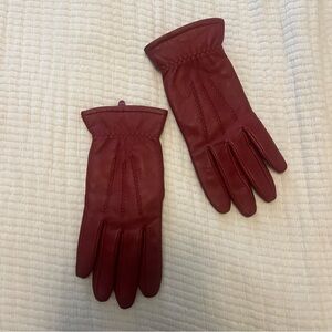 Vintage red leather gloves